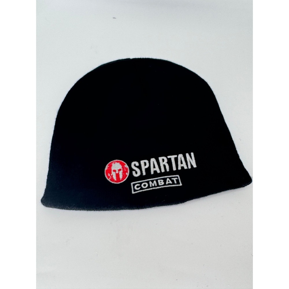 Spartan Race Beanie Black Embroidered Logo Knit Hat Adult One Size